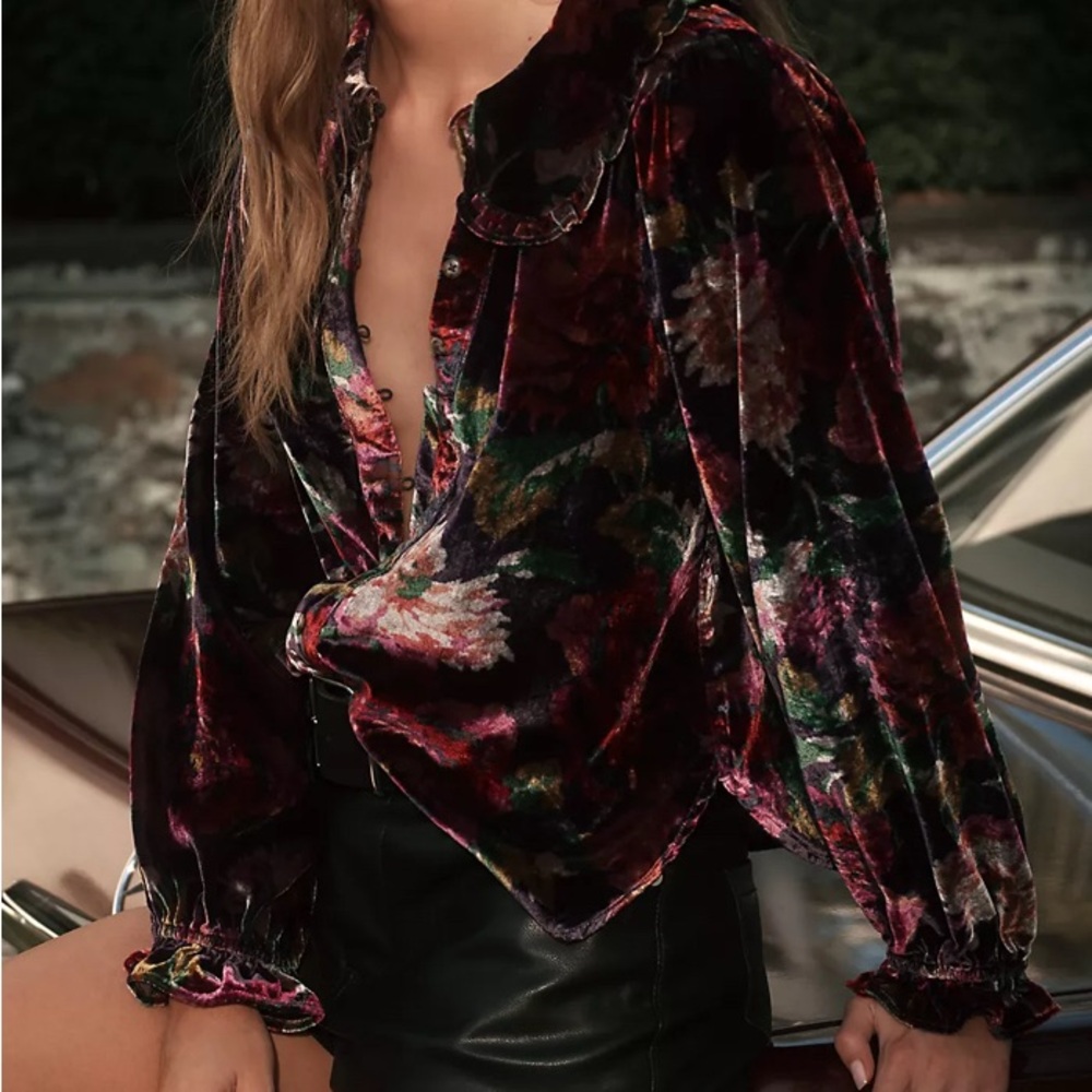 Anthropologie: The Keira Collared Button-Front Blouse by Pilcro